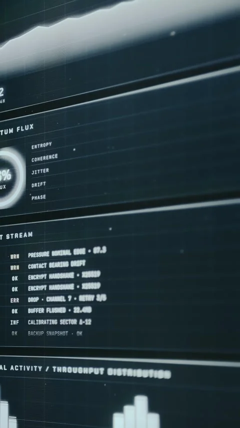Diagnostic and analytical panels from a UI Stock Footage 334438367