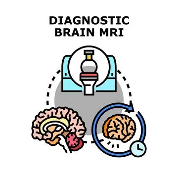 Diagnostic brain mri examining human head anatomy Stock Illustration