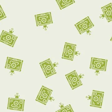 Diagnostic computer car mechanic glyph seamless pattern Illustrazione stock