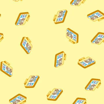 Diagnostic computer car mechanic isometric icon seamless pattern 스톡 일러스트