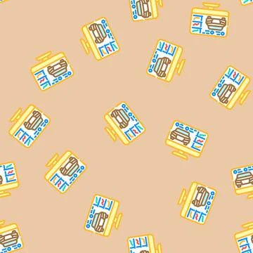 Diagnostic computer car mechanic vector seamless pattern 스톡 일러스트