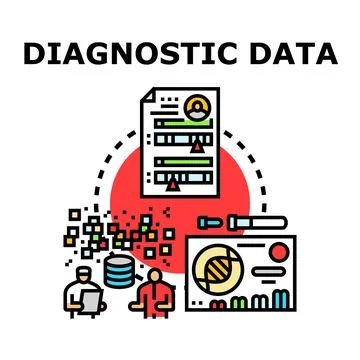 Diagnostic data analyzing medical patient information vector Stock Illustration
