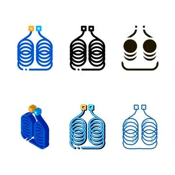 Diagnostic device icon series vector outline Stock Illustration