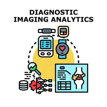 Diagnostic imaging analytics concept analyzing medical data Illustrazione stock