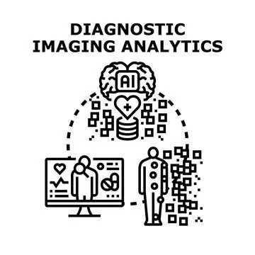 Diagnostic imaging analytics concept analyzing medical data 库存插图