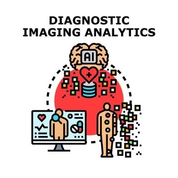 Diagnostic imaging analytics concept analyzing medical data 库存插图