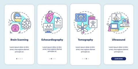 Diagnostic imaging onboarding mobile app screen Stock Illustration