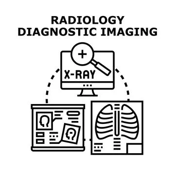 Diagnostic imaging radiology scanning process concept vector Stock Illustration