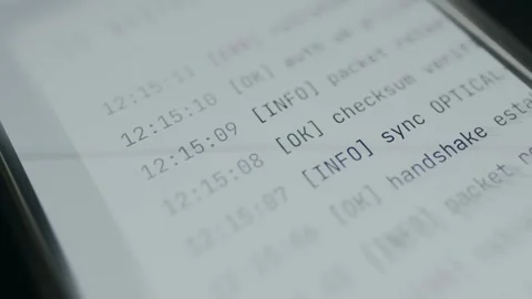 Diagnostic messages from a networking application Stock Footage 335483607