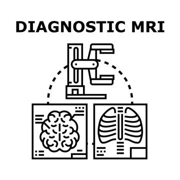 Diagnostic mri scan imaging human internal organs for examination Stock Illustration