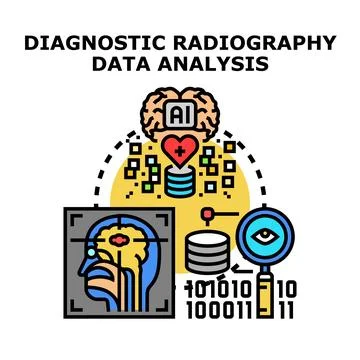 Diagnostic radiography data analysis using artificial intelligence Illustrazione stock