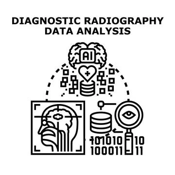 Diagnostic radiography data analysis using artificial intelligence Stock Illustration