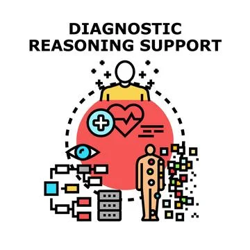 Diagnostic reasoning support system aiding medical analysis イラスト素材