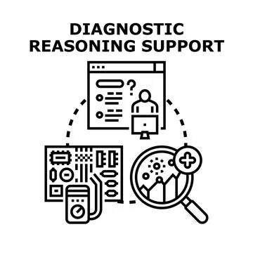 Diagnostic reasoning support system analyzing technical data Stock Illustration