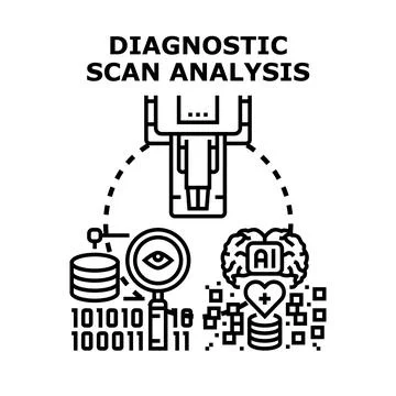 Diagnostic scan analysis using artificial intelligence for health Ilustración de archivo