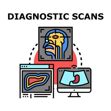 Diagnostic scans finding medical issues and health problems Stock Illustration