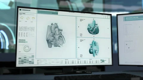 Diagnostic system identifies multiple blood clots in the patients heart vessels Stock Footage 200529117