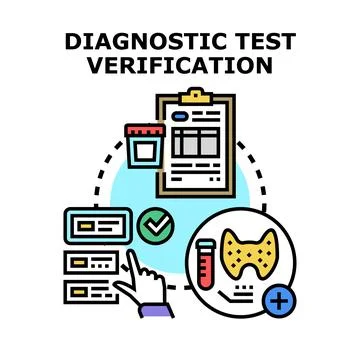 Diagnostic test verification process for medical examination results Illustrazione stock
