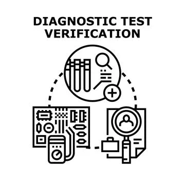 Diagnostic test verification process in medical and technical fields 스톡 일러스트