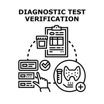 Diagnostic test verification process for medical examination results 库存插图