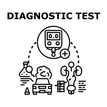 Diagnostic testing concept analyzing health and vehicle issues Stock Illustration