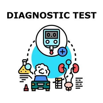 Diagnostic testing concept analyzing health and vehicle issues Stock Illustration