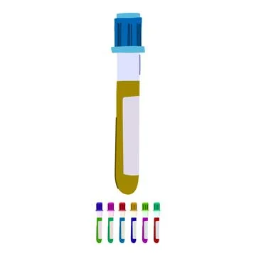 Diagnostics blood test vial vector cartoon graphic イラスト素材