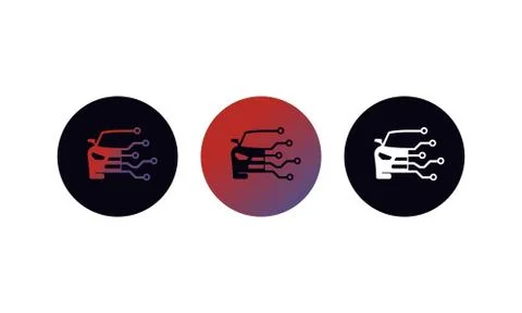 Diagnostics car tech icon set logo template on isolated background. Eps 10 ve Stock Illustration