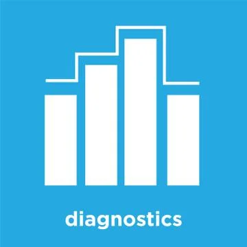 Diagnostics icon isolated on blue background Illustrazione stock