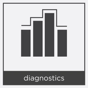 Diagnostics icon isolated on white background Illustrazione stock
