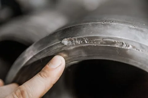 Diagnostics of the quality of the pipe for drilling Stock Photos