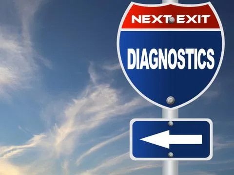 Diagnostics road sign Stock Illustration