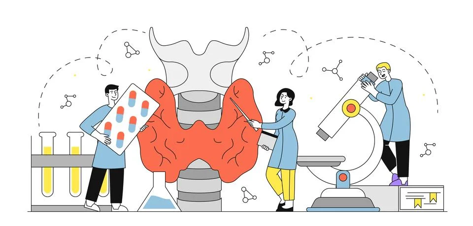 Diagnostics thyroid gland vector simple Stock Illustration