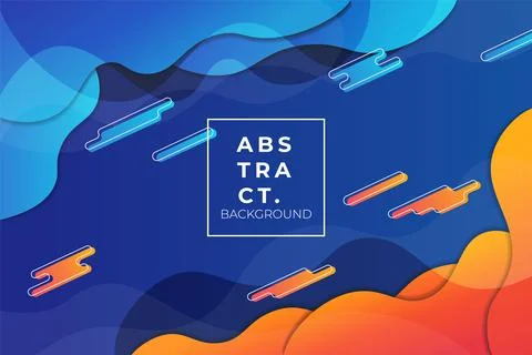 Diagonal Abstract Overlapped Dynamic Fluid Shape Orange and Blue Background Stock Illustration