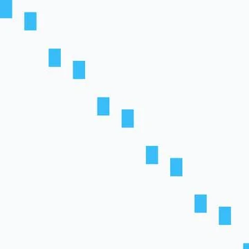 Diagonal arrangement of solid blue square blocks Stock Illustration