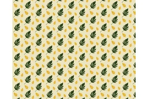 Diagonal Array of Stylized Yellow and Green Leaves on a Seamless Illustrazione stock