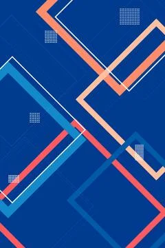 Diagonal arrow frames and intersecting lines in blue with red and cyan acce.. Ilustração Stock