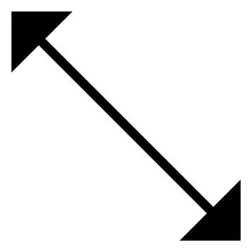 Diagonal arrow icon. Resize cursor in black line style Ilustração Stock