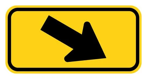 Diagonal arrow plaque, W16-7PR, US road sign Stock Illustration