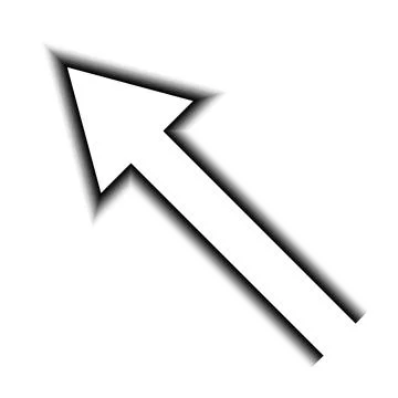 Diagonal arrow with shadow, direction navigation pointer guide Stock Illustration