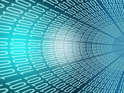 Diagonal binary code blue background representing digital technology Stock Illustration