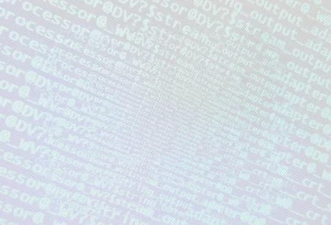 Diagonal black and white computer text texture background Stock Illustration