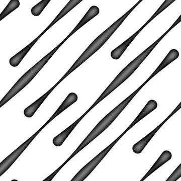 Diagonal Black Paint Drops, Vector Seamless Pattern Stock Illustration