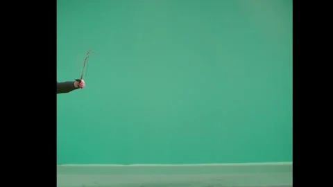 Diagonal Blood Slash VFX Overlay On Green Background Video stock 340214902