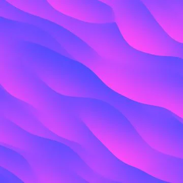 Diagonal Blue and Pink Gradient 3D Waves Stock Illustration