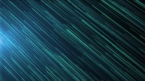 Diagonal blue light streaks moving across a dark background Vidéo 331031970