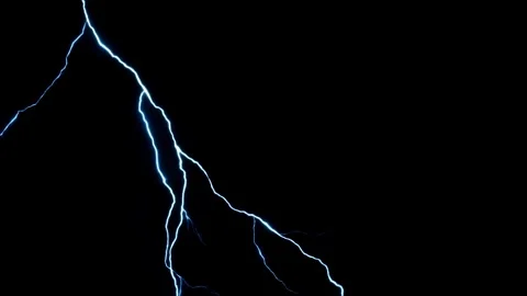 Diagonal Blue Lightning Bolt Flashing Across Dark Background Stock Footage 335980900