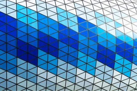 Diagonal blue &amp; white architecture pattern Stock Photos