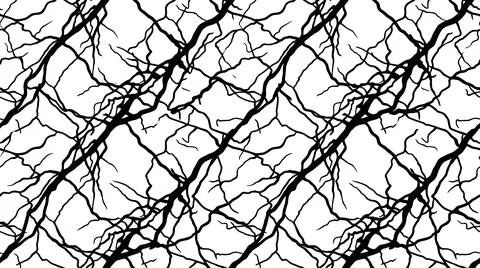 Diagonal branch pattern with black veins on white template. Stock Illustration