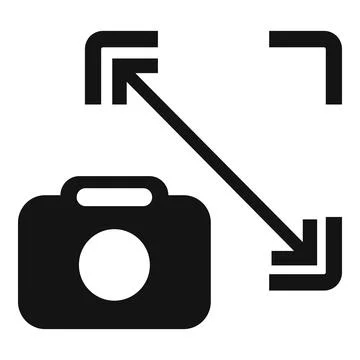 Diagonal camera move showing motion blur effect icon Stock Illustration